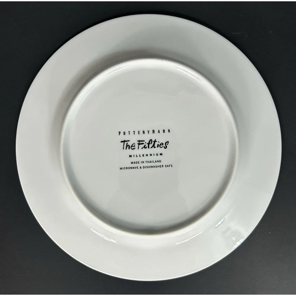 Pottery Barn Millennium Series Decade Salad Dessert Plates Set of 12 Retro